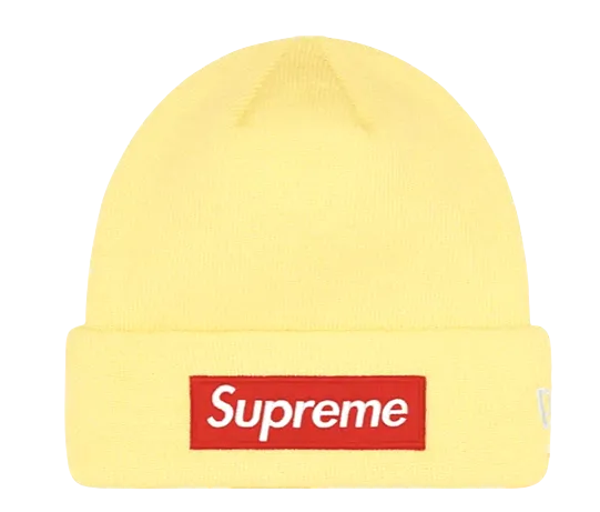 Supreme New Era Box Logo Beanie (FW22) Pale Yellow