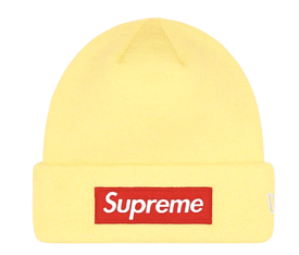 Supreme New Era Box Logo Beanie (FW22) Pale Yellow