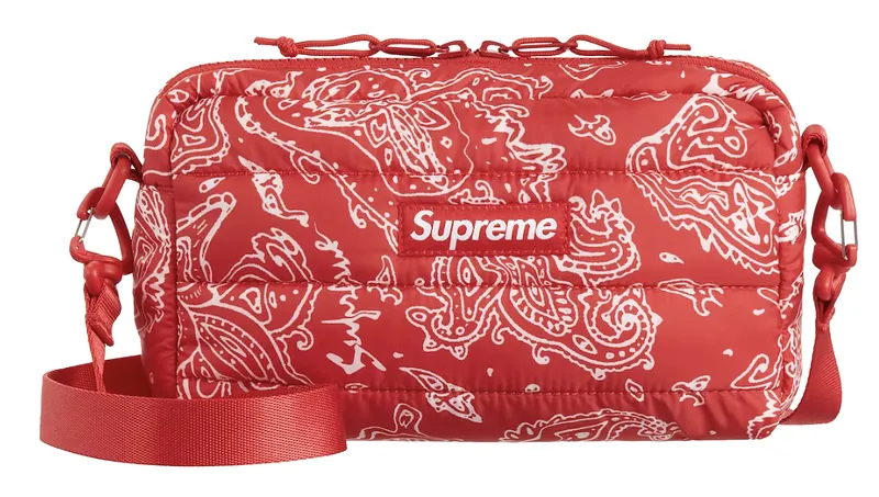 Supreme Puffer Side Bag Red Paisley