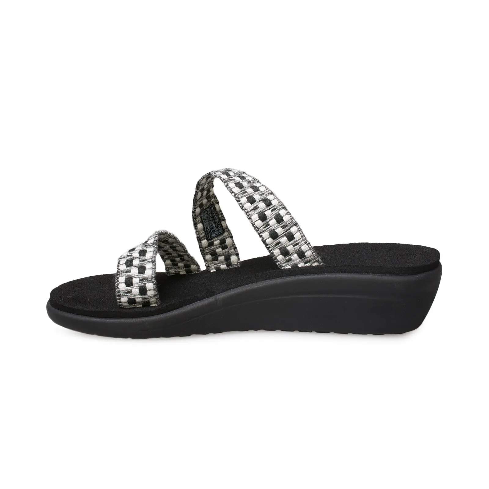 Teva Voya Loma Wedge Tonya Black / White Flip Flops - Women's