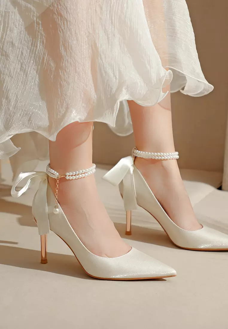 Twenty Eight Shoes 8CM Pointy Pearl Strap Pumps 2181-9