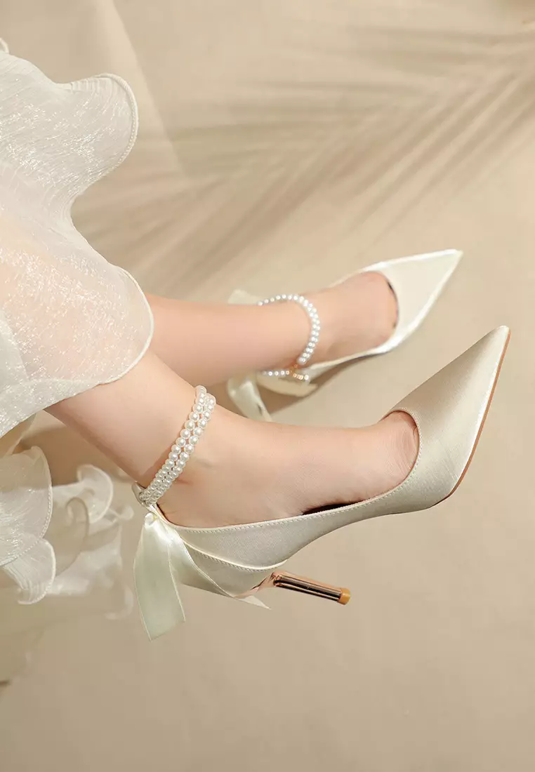 Twenty Eight Shoes 8CM Pointy Pearl Strap Pumps 2181-9