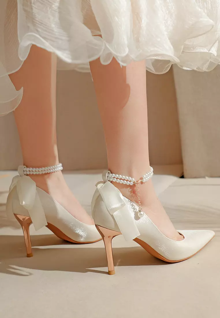 Twenty Eight Shoes 8CM Pointy Pearl Strap Pumps 2181-9