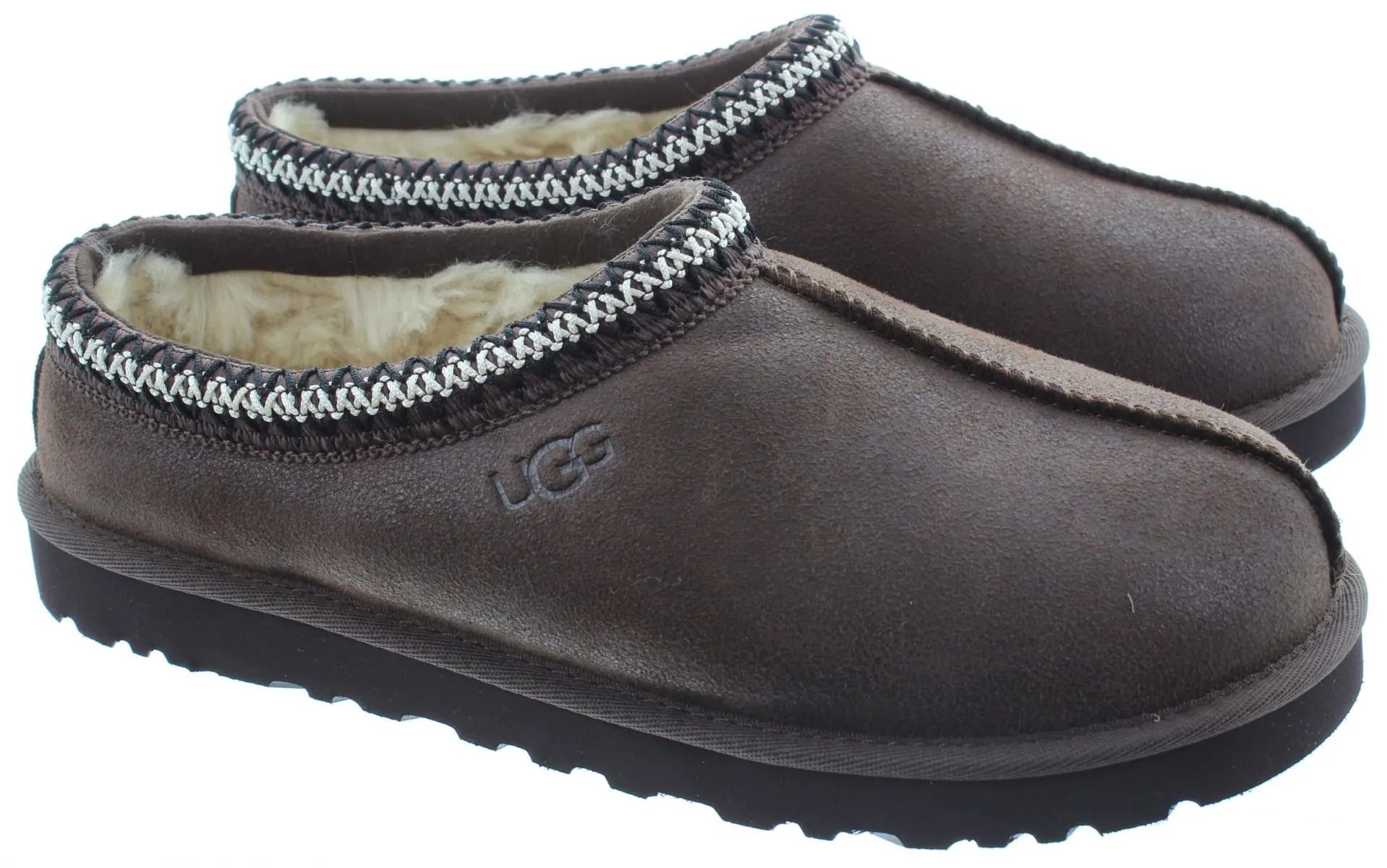 UGG Mens Tasman Distressed Slipper In Burnt Cedar