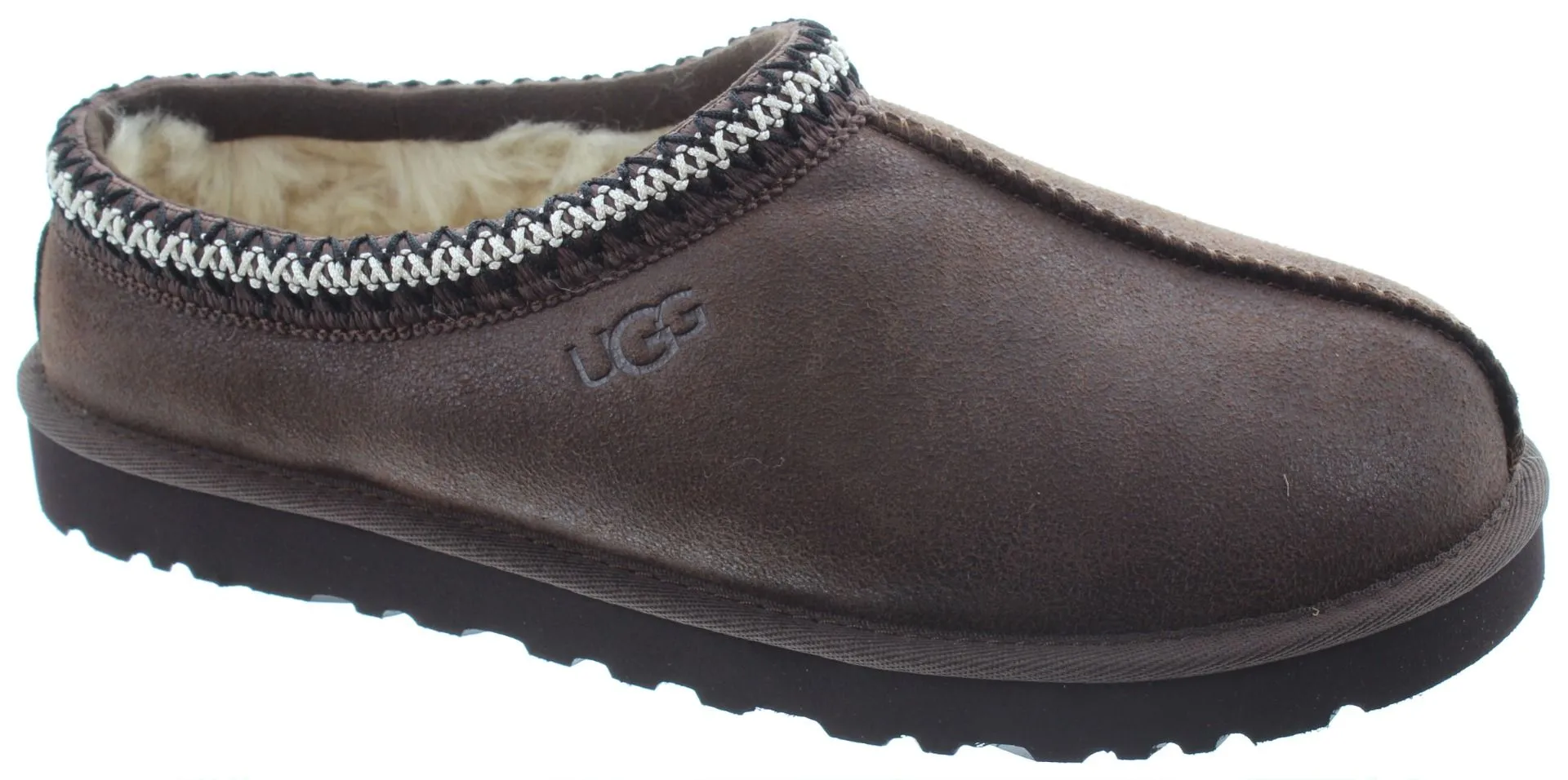 UGG Mens Tasman Distressed Slipper In Burnt Cedar