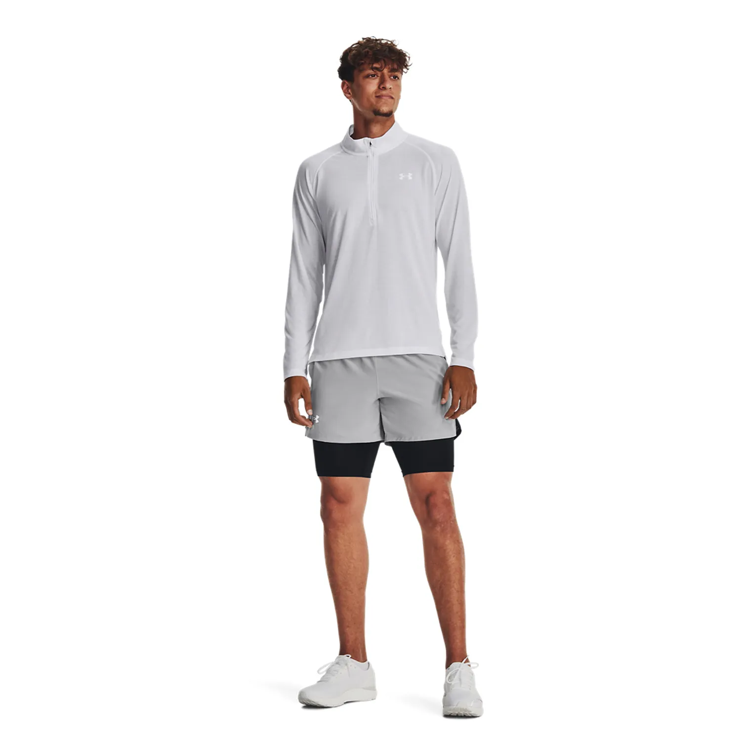 Under Armour Streaker Half Zip Maglia  White/Reflective