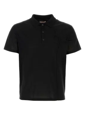 Valentino Garavani Black Cotton Polo Shirt