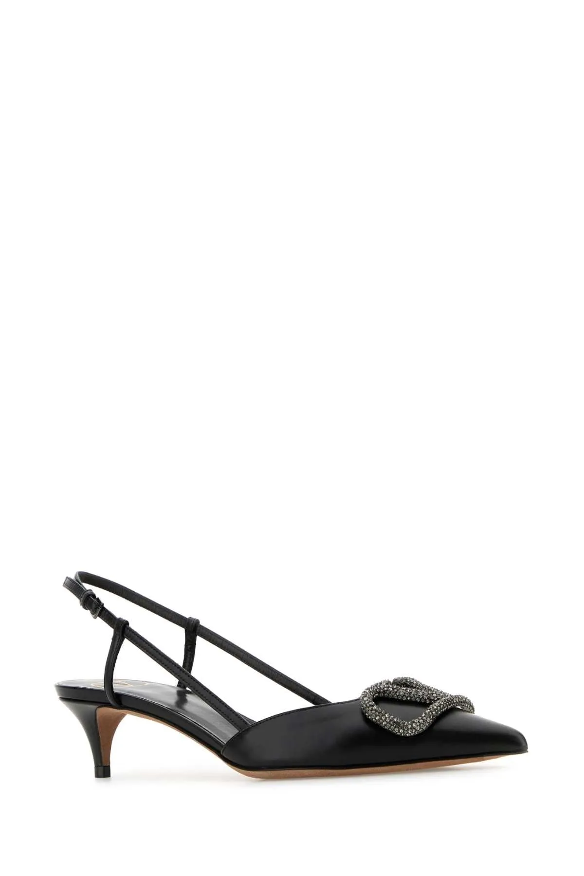 Valentino Garavani Black Leather V Logo Signature Pumps