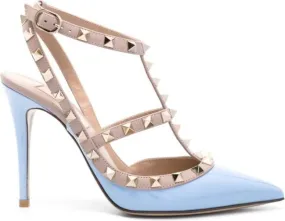 Valentino Garavani Rockstud 100mm patent-leather pumps Blue