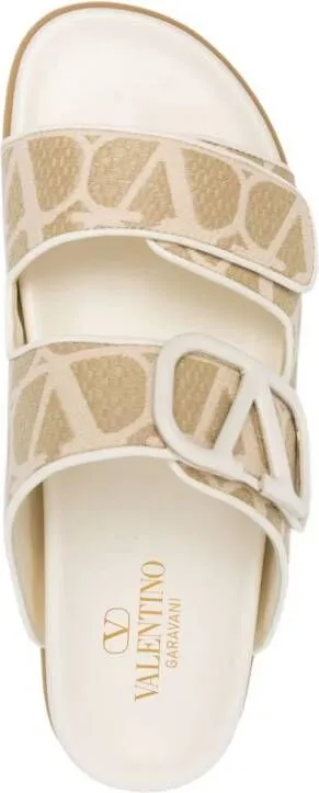 Valentino Garavani Toile Iconographe jacquard slides Neutrals