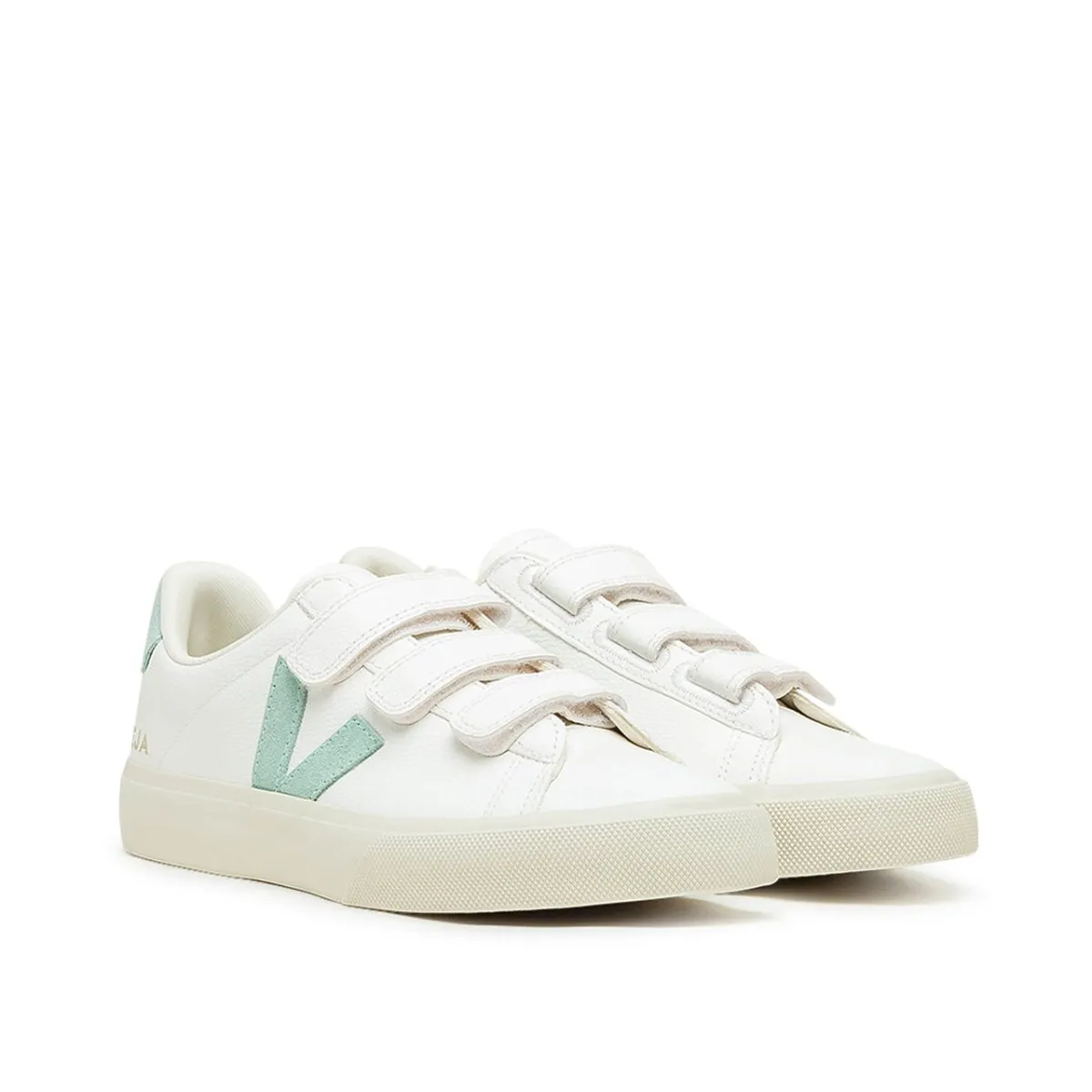 Veja WMNS Recife Logo Chromefree Leather (White / Green)