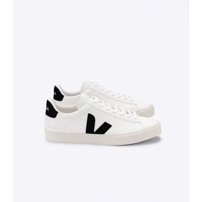 Veja Womens Campo ChromeFree Leather Trainer in White/Black