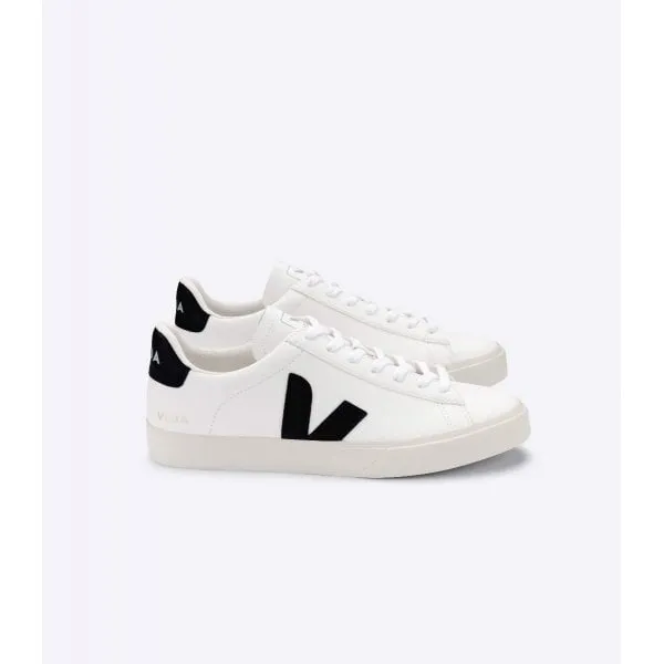 Veja Womens Campo ChromeFree Leather Trainer in White/Black