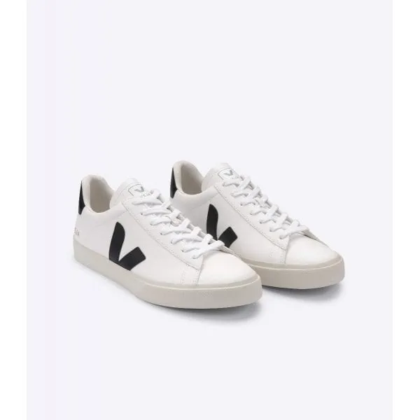 Veja Womens Campo ChromeFree Leather Trainer in White/Black