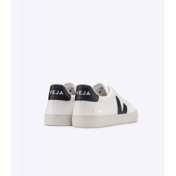 Veja Womens Campo ChromeFree Leather Trainer in White/Black