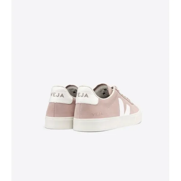 Veja Womens Campo Nubuck Trainer in Babe White