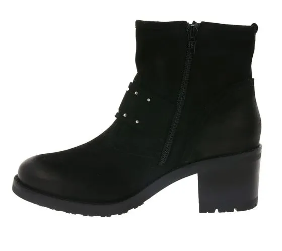 Venturini Milano botines rocky mujer botas biker de cuero real negro