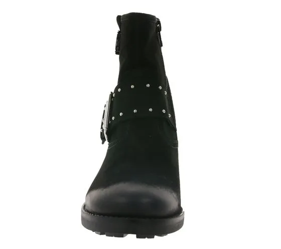 Venturini Milano botines rocky mujer botas biker de cuero real negro