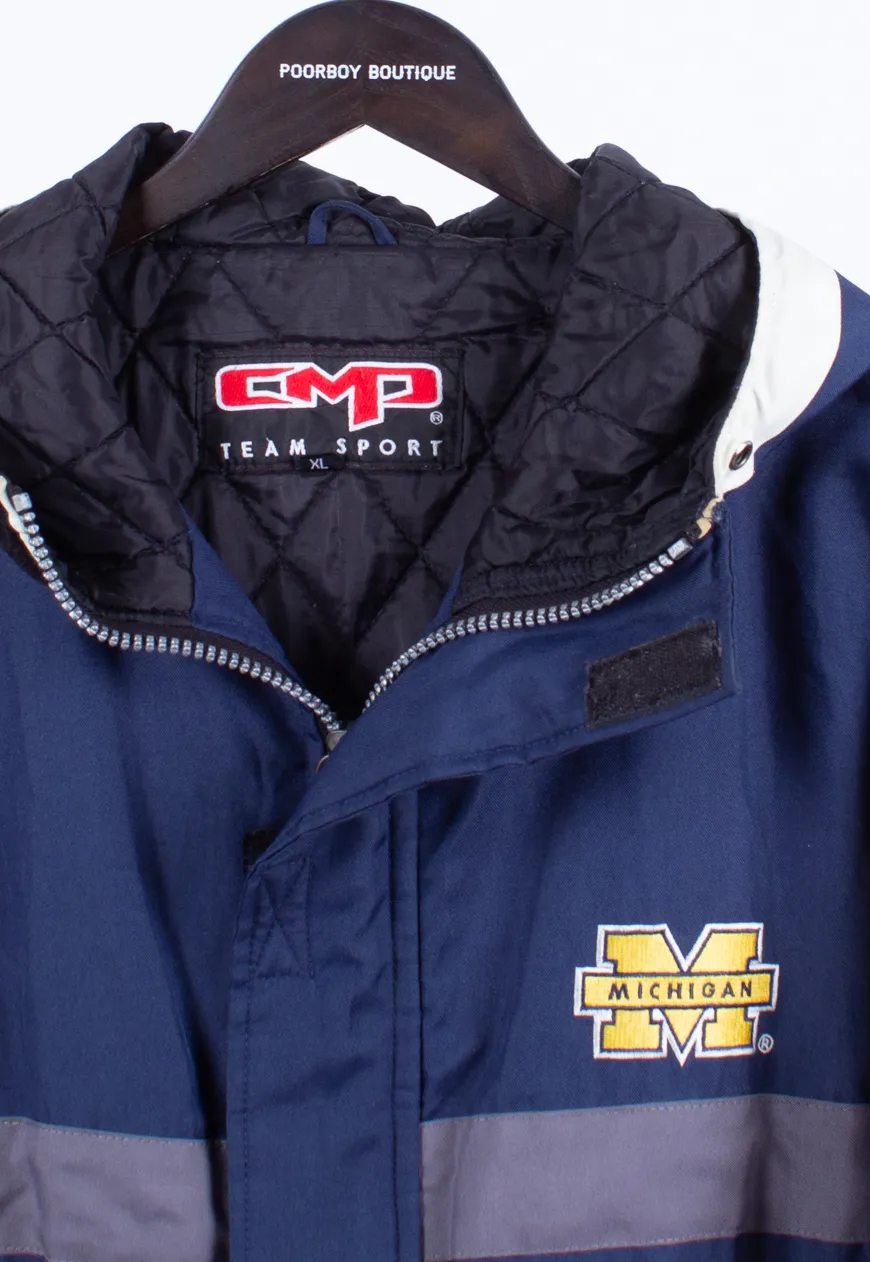 Vintage 90s Padded Jacket University of Michigan | Retro Clothing UK