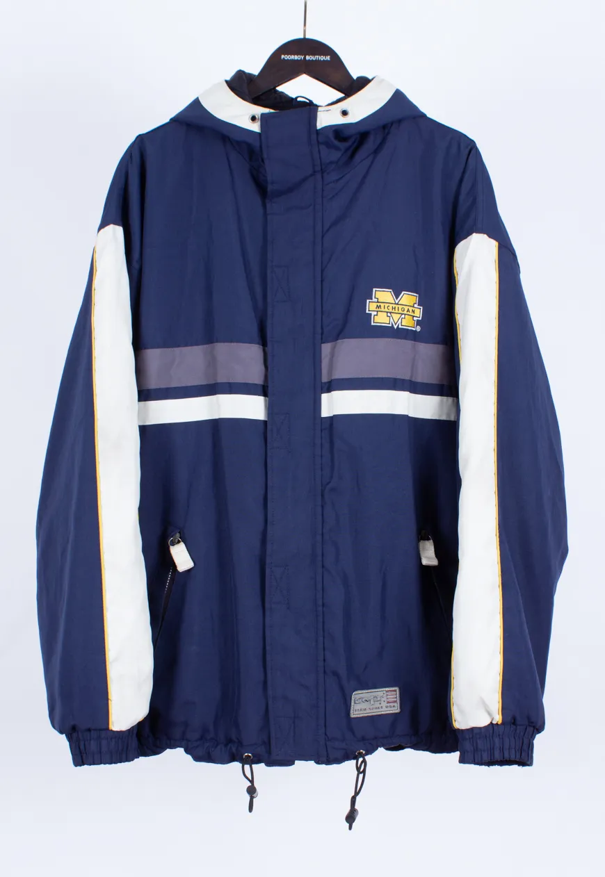 Vintage 90s Padded Jacket University of Michigan | Retro Clothing UK