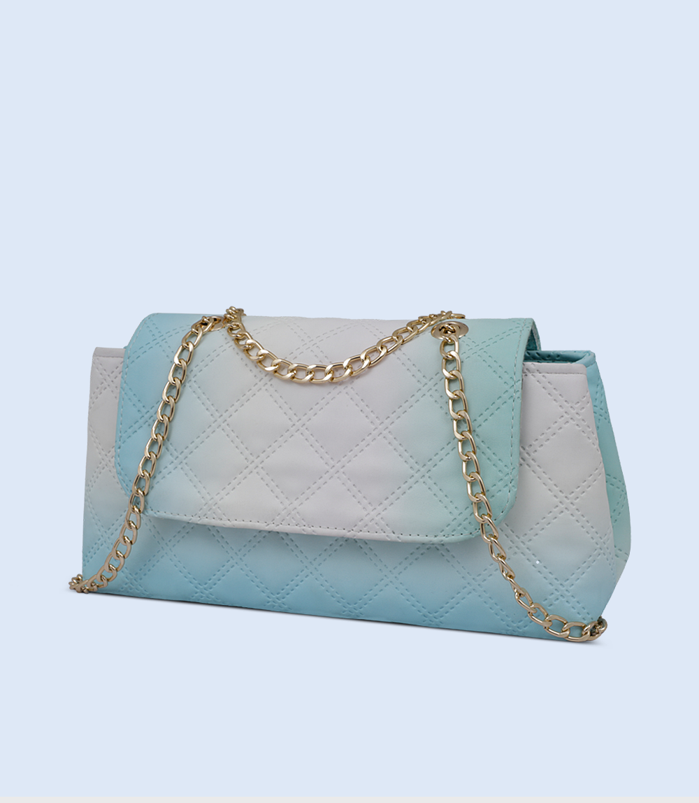 WB2380-BLUE-Women Shoulder Bag