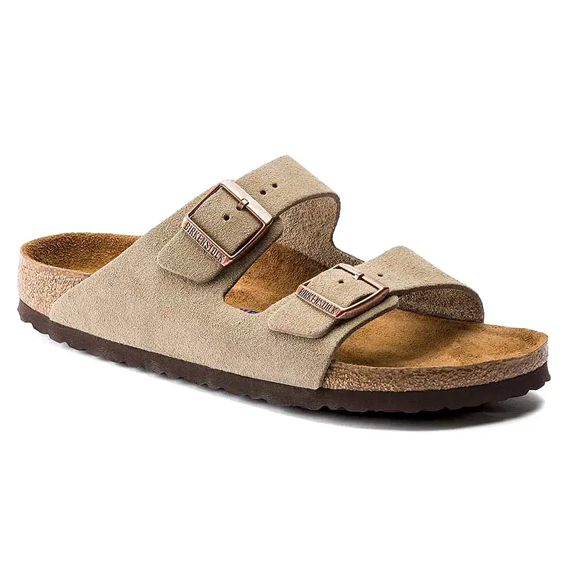 Women's Arizona Soft Footbed Sandals in Suede Taupe