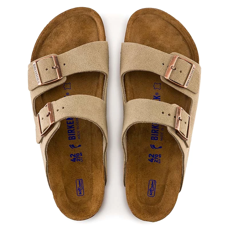 Women's Arizona Soft Footbed Sandals in Suede Taupe