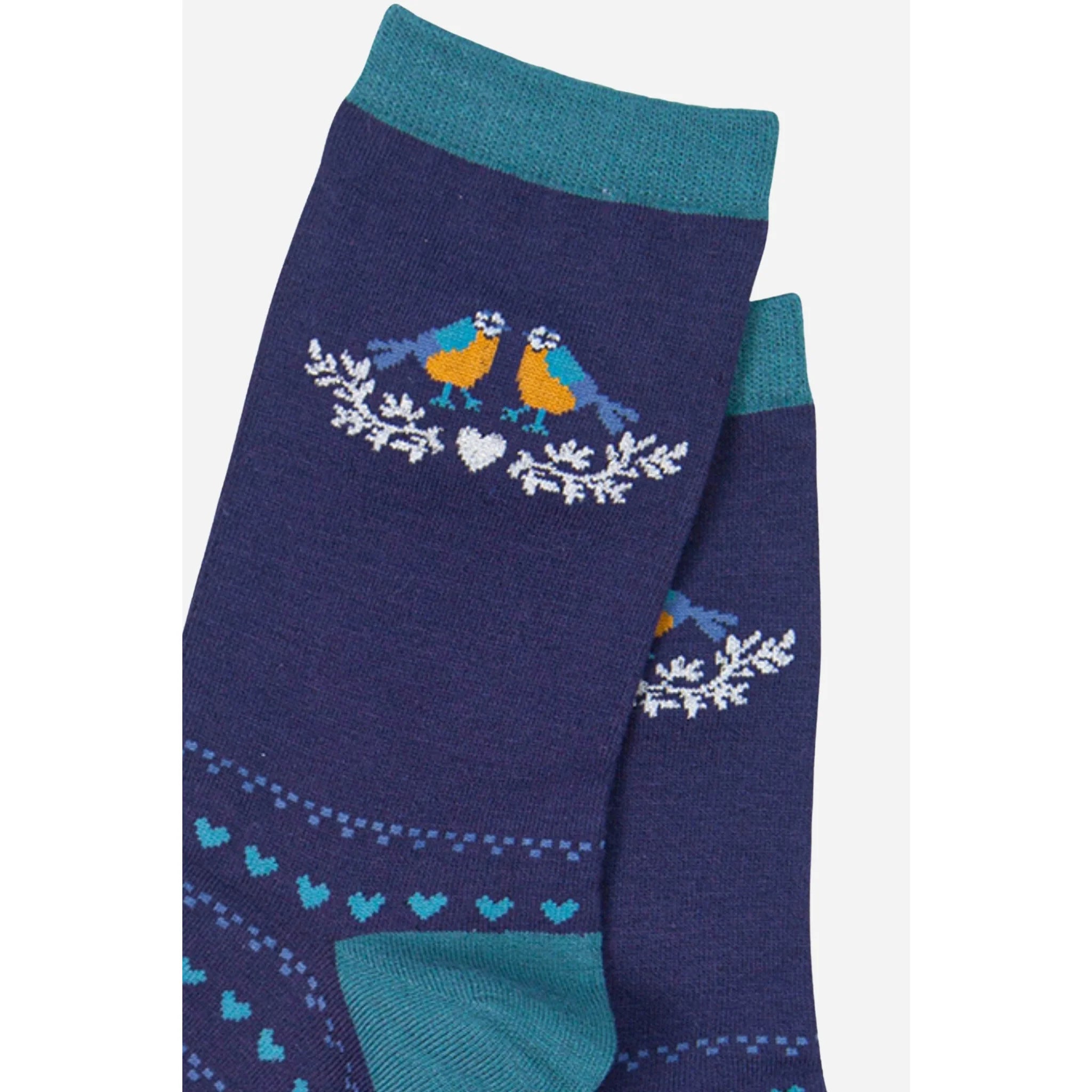 Womens Novelty Bamboo Blue Tits Socks